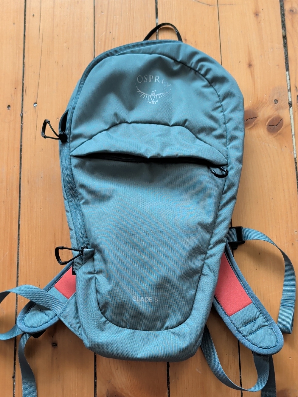 OSPREY Glade 5 Hydration Pack in Teal with Coral Accents